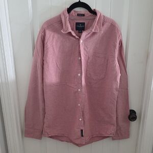 American Eagle Outfitters Men's Pink Casual Button Down Shirt